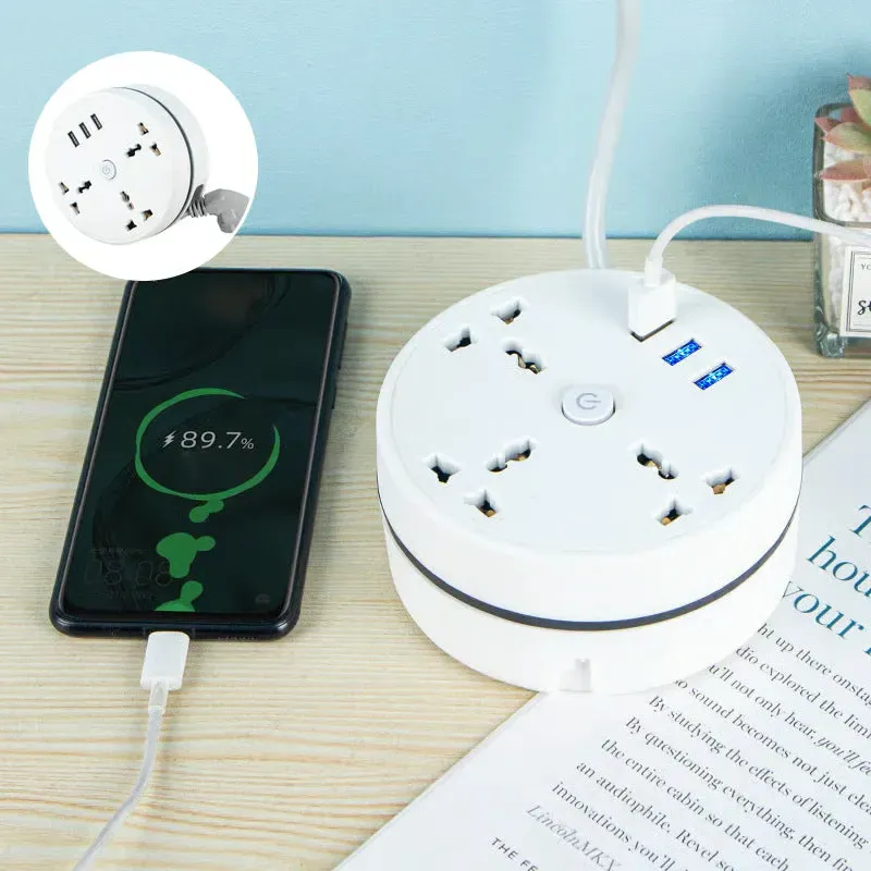 ⏳Limited Sale 50% OFF🔥Universal Round Retractable Cord Power Strip⚪⚡