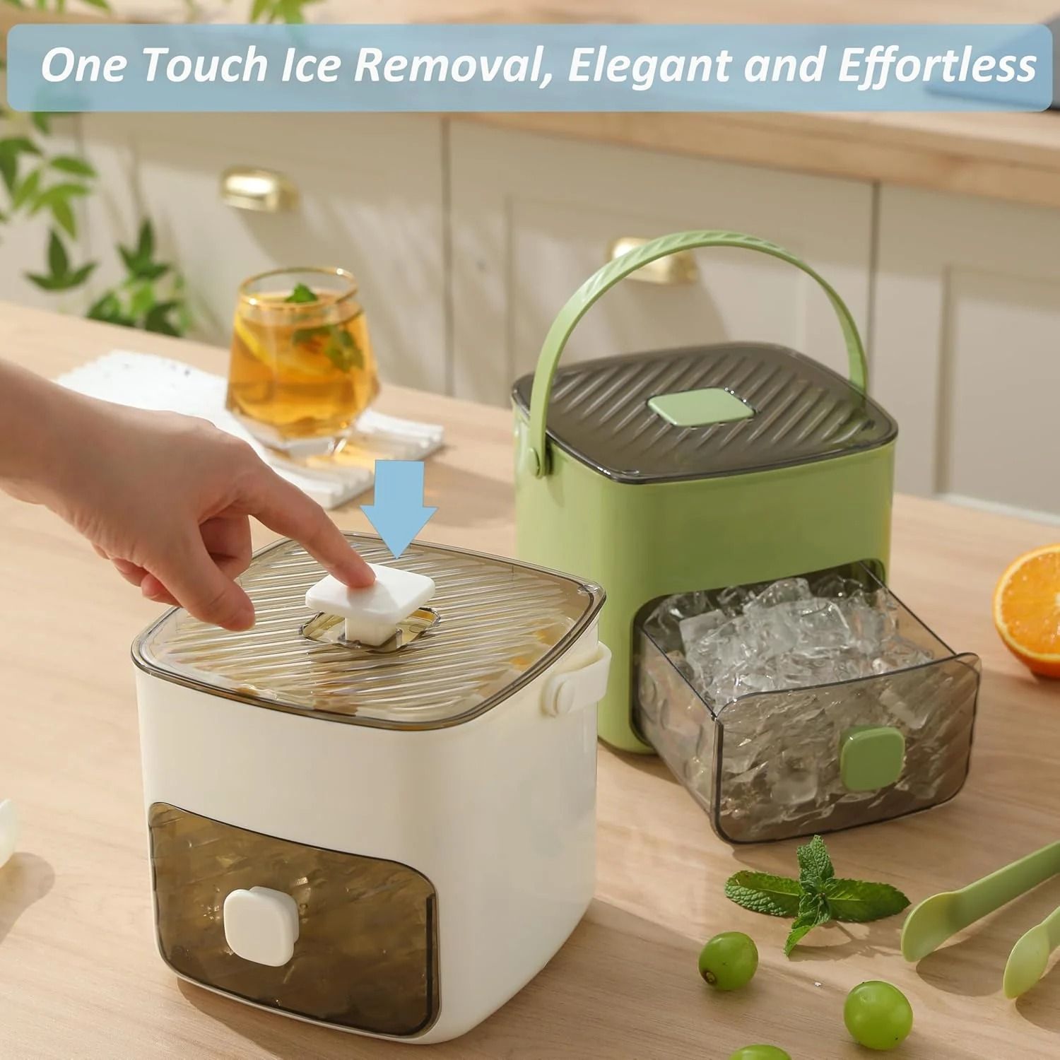 ⌛Last Day 50% OFF🔥Portable Ice Maker with Lid and Storage Box🧊