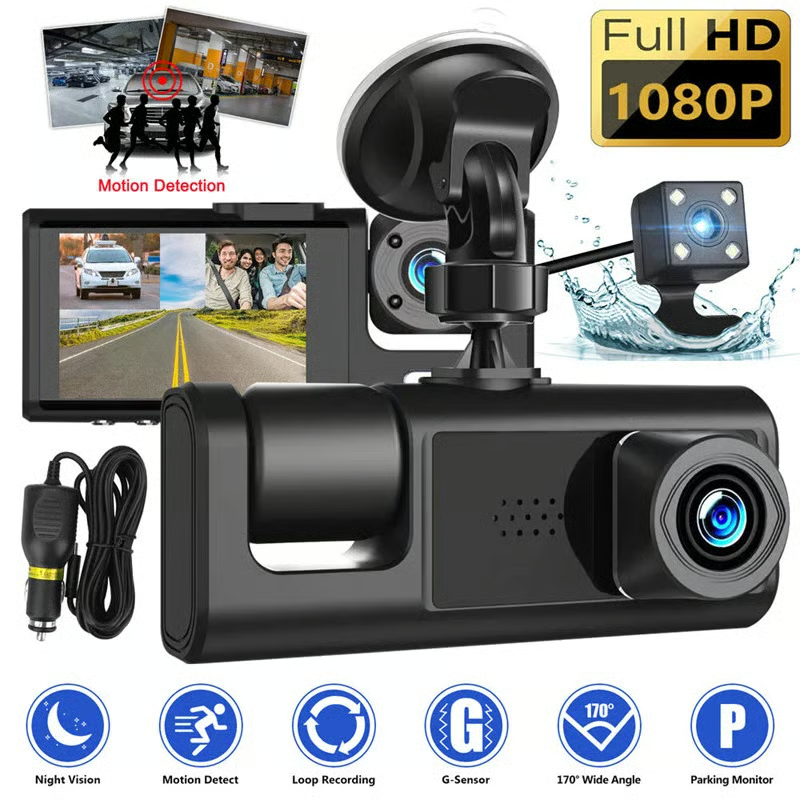 ⏳Limited Sale 50% OFF🔥3-Channel 1080p Car Driving Recorder (Three Cameras)📸