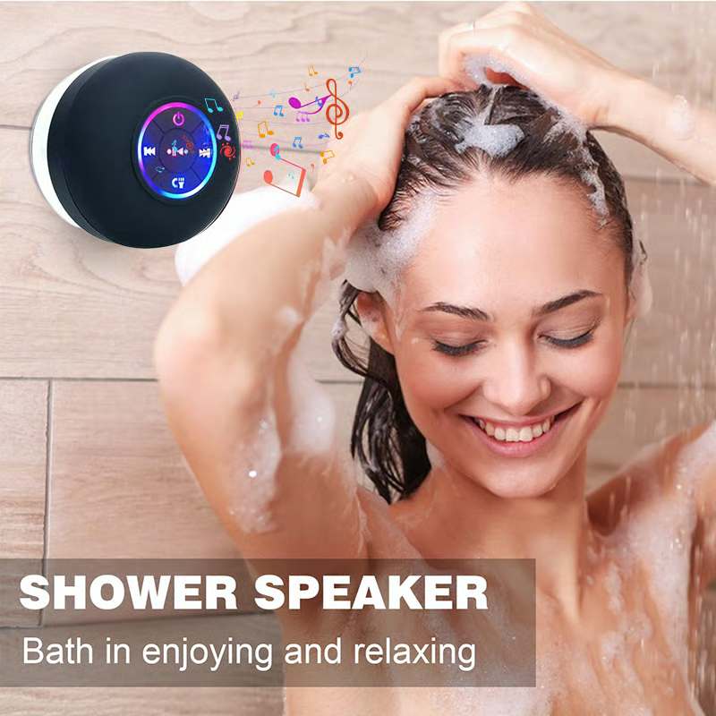 ⏳Limited Sale 50% OFF🔥Bathroom Waterproof Wireless Bluetooth Speakers with LED Light🎄🎵