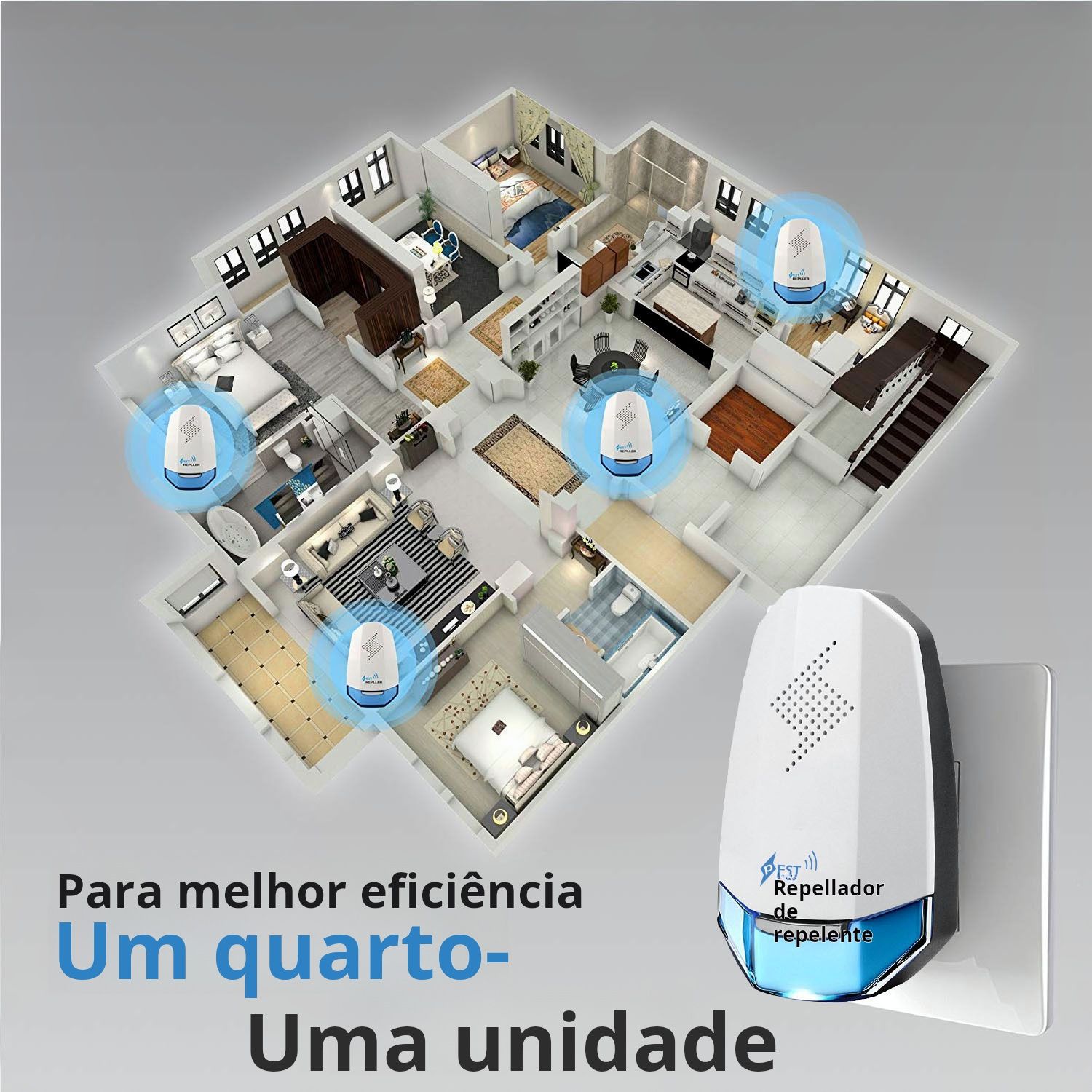 Novo estilo ultra-sônico mouse repeller mouse artefato doméstico de alta potência para matar ratos produto patenteado repelente de mosquitos repelente de baratas
