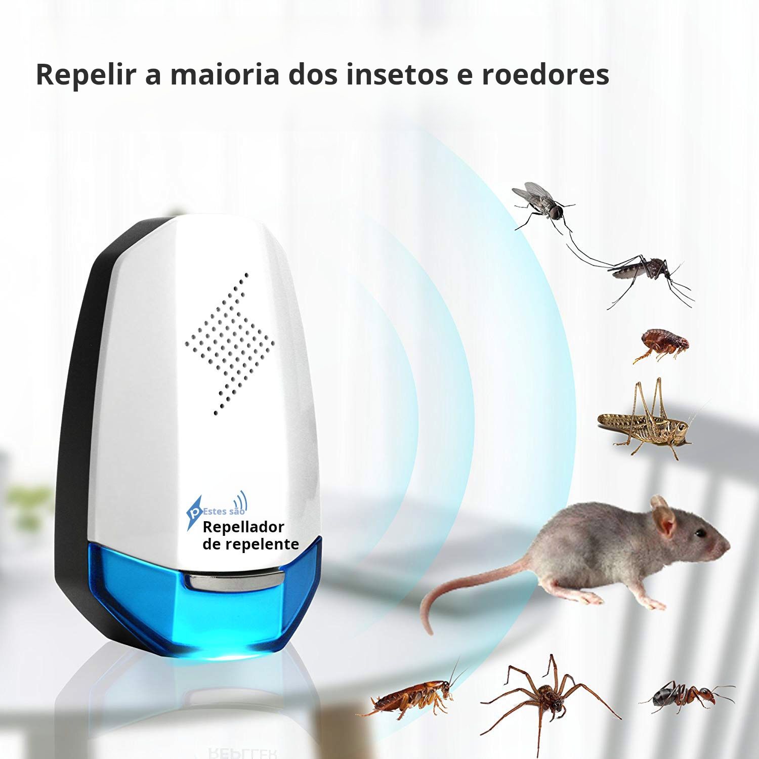 Novo estilo ultra-sônico mouse repeller mouse artefato doméstico de alta potência para matar ratos produto patenteado repelente de mosquitos repelente de baratas