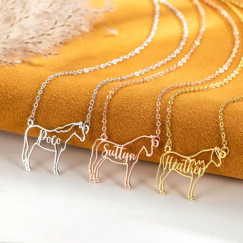 Personalized Name Horse Necklace