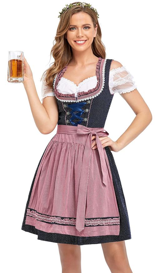 Oktoberfest Costumes Women Dirndl Dresses 3 Pcs