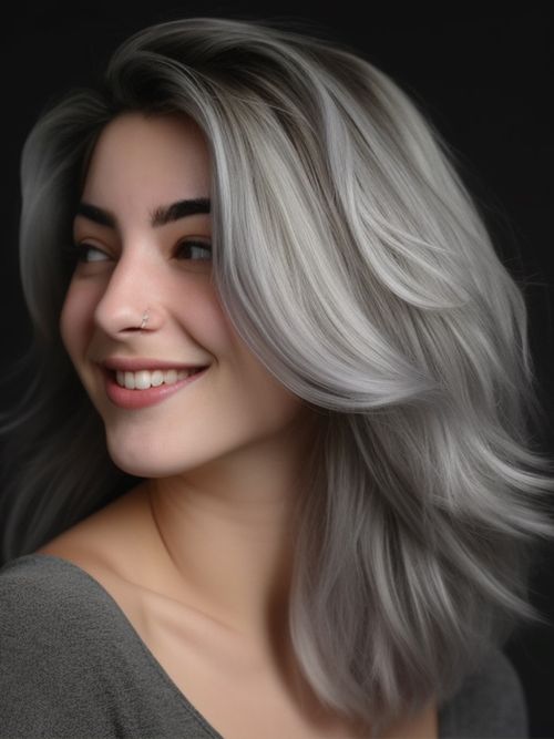 Modern Long Gray Hair Lace Front Wigs for a Chic Look