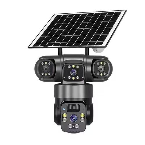 Big Sale! In Stock. V380 Real Triple-Lens Triple-View 900W Panoramic 4G Home Surveillance Solar Camera