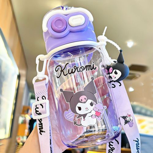 In Stock, Big Sale! Sanrio Children's Water Cup Straw Cup Kuromi Portable Double - drinking Cup for School Use