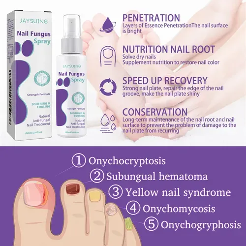 Medical Grade Nail Care Spray for Fingernails & Toenails | Soften Clean Repair Yellow Thick Ingrown Nails