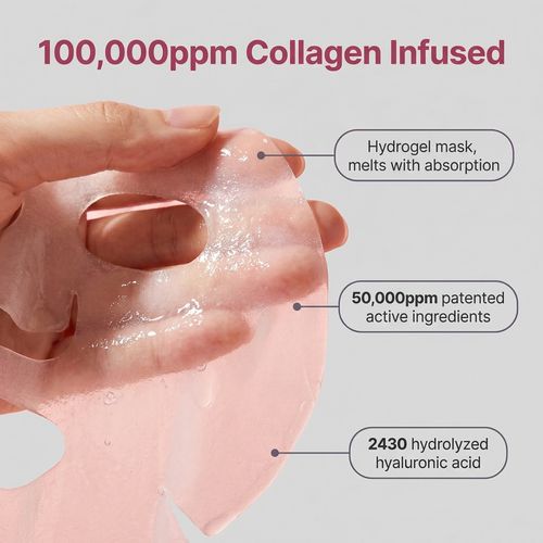 4-Pack | Korean Bio-Collagen Hydrogel Mask, Overnight Use, Lifting & Pore Minimizing, Moisturizing & Repairing Transparent Mask