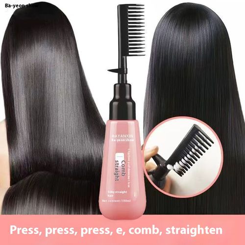 Hair straightening cream, one comb straight, permanent, no pulling, no clipping, no hair damage, softener, ion perm, styling, softening cream, straightening lotion