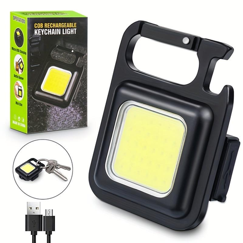 Outdoor Portable Chargeable Mini Bottle Opener With Light,Led Camping Keychain Flashlight  Fishing Bicycle Camping Emergency Lights