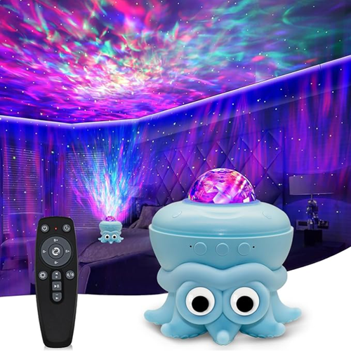 Octopus  Projection Lamp - Dual Function- Projector and Night Light, USB Powered, Remote Control & Timer, Bluetooth Speaker - with White Noise