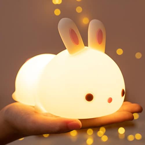 One Fire Night Light for Kids Bunny Cute Lamp, Kawaii 16 Colors Kids Night Light Baby Night Light Lamp, Rechargeable Toddler Night Light for Baby Nursery Night Light,Kids Lamp Nightlight for Kids Room