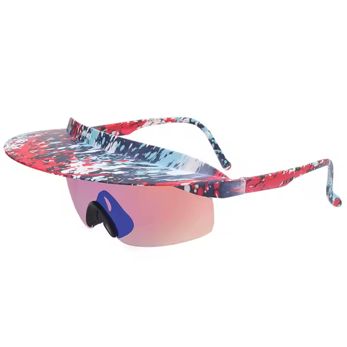 New Personalized Custom Design Fashion Sunglasses  Large Frame Riding Rimless Hat Brim Sports Glasses Shading Windproof Shades