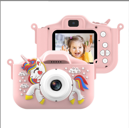 Kids Camera Toys Children Digital Video Camcorder Camera with Cartoon Silicone Cover Kids Selfie Camera- 64G SD Card Included