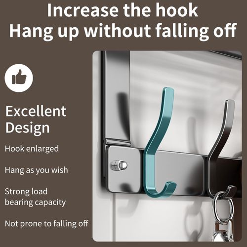 Buy 1 Get 2 Over-Door Coat Racks with Storage Shelf, No-Drill Door-Back Hanging Organizers with 4, 5, 6 or 8 Hooks for Coats, Hats, Bags and Towels, Grey or Black, COD Free Shipping and Pay on Delivery