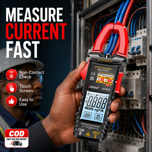 XT-87C 600A Digital Clamp Meter Smart Touch Screen Multimeter with 4000 Counts, NCV Detection, Backlit LED Display, AC/DC Voltage, Current and Resistance Testing for Electricians and Home Repair, COD Free Shipping and Pay on Delivery