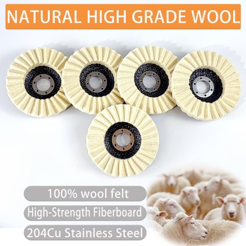 Buy 1 Get 5 Wool Felt Flap Polishing Wheel Discs for Angle Grinder, Buffing and Finishing Metal, Marble, Stone, Furniture and Car Wax, COD Free Shipping and Pay on Delivery