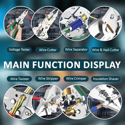 2026 New 14 In 1 Rechargeable Electric Wire Stripping Pliers, 12-250V Voltage Detector Tester With Alarm Reminder, Multi Functional Heavy Duty Wire Stripper Cutter For Electrician Home And Professional Wiring Projects