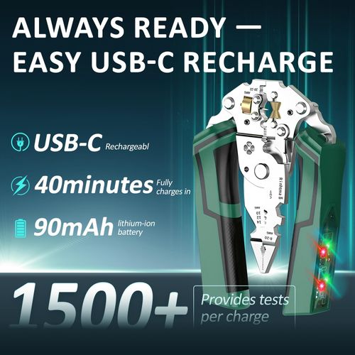 2026 New 14 In 1 Rechargeable Electric Wire Stripping Pliers, 12-250V Voltage Detector Tester With Alarm Reminder, Multi Functional Heavy Duty Wire Stripper Cutter For Electrician Home And Professional Wiring Projects