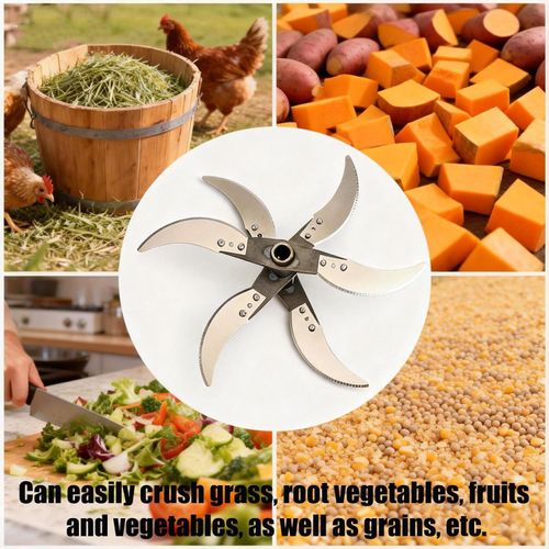 Value Pack Buy One Get Two Farm Grass Shredder Blade Kit, Heavy Duty Stainless Steel 4/6 Cutting Blades Spare Parts, Adjustable Diameter 6-Blade Plus Rod For Household Vegetable And Livestock Feed Chopping Equipment