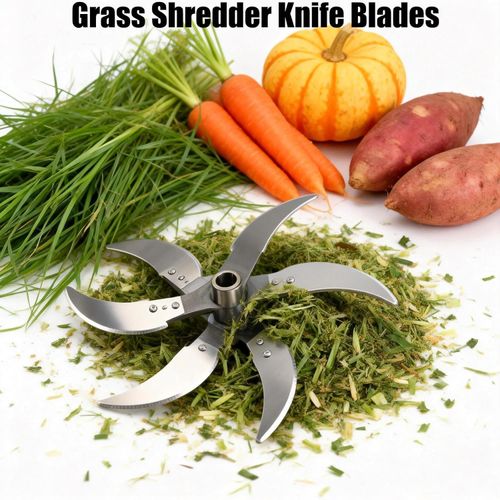 Value Pack Buy One Get Two Farm Grass Shredder Blade Kit, Heavy Duty Stainless Steel 4/6 Cutting Blades Spare Parts, Adjustable Diameter 6-Blade Plus Rod For Household Vegetable And Livestock Feed Chopping Equipment
