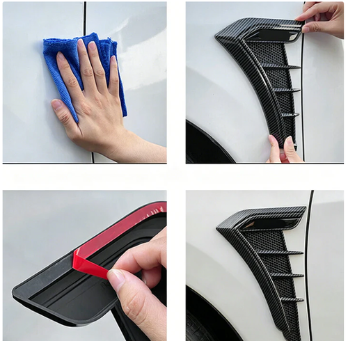 Car Side Vent Sticker – Sport Design, Scratch Resistant – Universal TPU Decor Strip