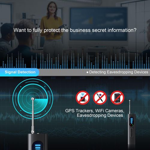 Multi Function Anti Spy Hidden Camera Detector, RF Signal Strength Detection Infrared Camera Finder Vibration Alert Magnetic Detector Sweeper to Locate Hidden Cameras Bugs GPS Trackers for Hotel Travel Privacy Safety