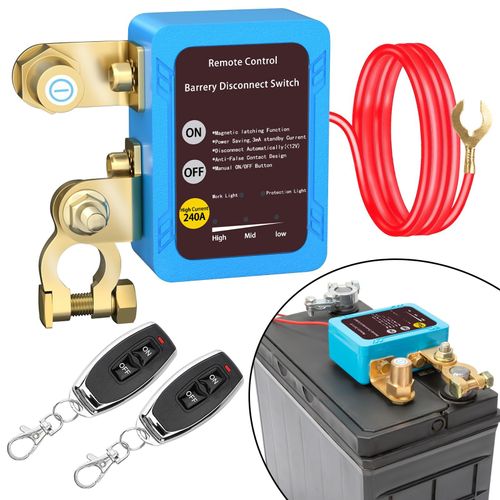 240 Amp Upgraded Remote Battery Disconnect Switch, Smart Voltage Monitoring Anti-Theft Battery Kill Switch to Avoid Parasitic Drain, Suitable for Car Truck and RV Vehicles