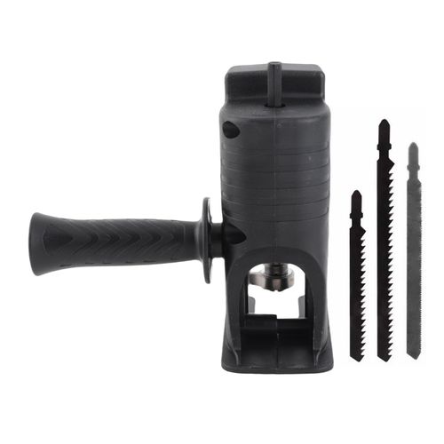 Multifunctional Reciprocating Saw Adapter Turning Electric Drill into Jig Saw, Ergonomic Handle Saw Converter Attachment with 3 Saw Blades for Wood and Metal Cutting Buy 1 Get 2