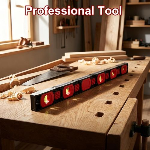 Magnetic Folding Level with Four Easy to Read Level Bubbles, Multi Angle Precision Measuring Tool Ideal for Woodworking and Construction Applications