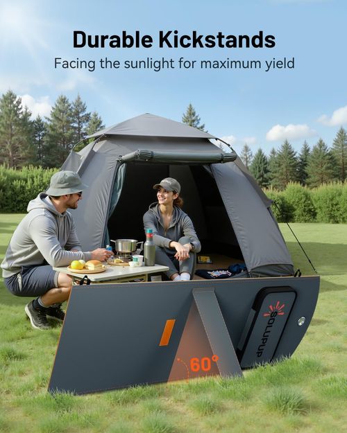 12 Watt Portable Foldable Solar Panel Charger with USB A and USB C Fast Charging Ports, IPX5 Waterproof Solar Charger Compatible with iPhone iPad Samsung Power Banks for Camping Hiking Outdoor Activities