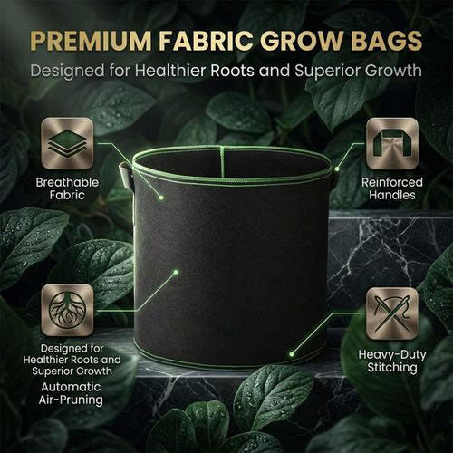 5 Gallon Heavy Duty Breathable Fabric Potato Grow Bags with Reinforced Handles, Reusable Planting Bags for Potatoes Tomatoes Herbs Flowers and Vegetables Buy 1 Get 5