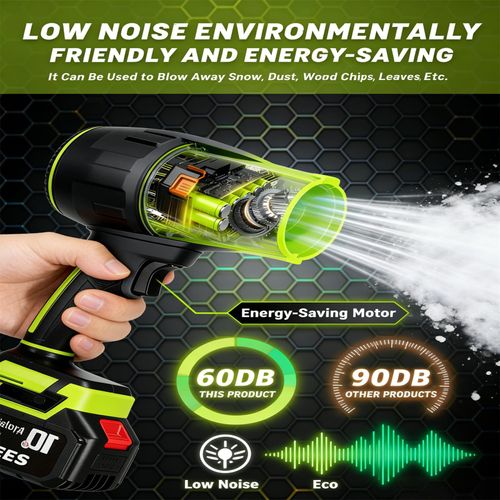 New Version 2.0 Cordless Handheld Turbo Jet Blower with Carry Case, Ultra Lightweight 1000g High Power 1200 Cfm Airflow Dual Battery Leaf Snow Blower for Car Lawn Garage Cleaning and Snow Removal