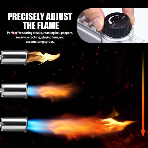 High Power Adjustable Flame Propane Torch, Multi-Use Kitchen Blow Torch for Steak Searing, Barbecue, Gas Welding, Weed Burning and Campfire Ignition