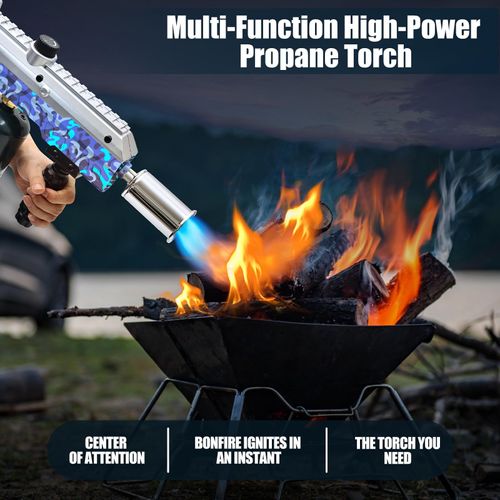 High Power Adjustable Flame Propane Torch, Multi-Use Kitchen Blow Torch for Steak Searing, Barbecue, Gas Welding, Weed Burning and Campfire Ignition