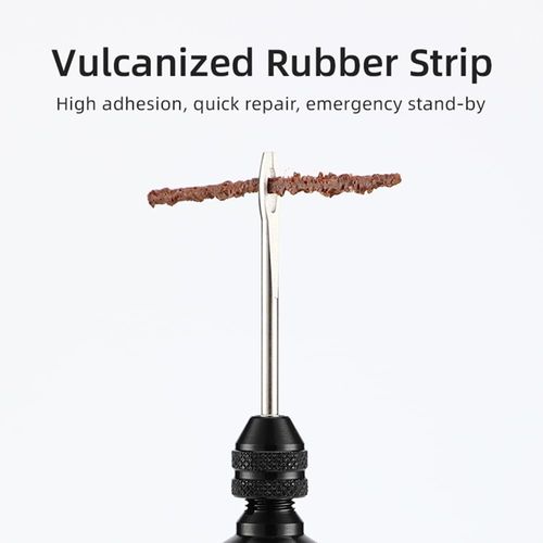 Portable Bike Tubeless Tire Puncture Repair Kit, Flat Tyre Quick Fix Tool Set with Sealant, Plugs and Inflator for Road Bike Wheel Emergency Maintenance