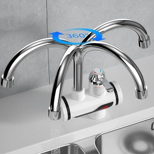 360 Degree Rotatable Instant Electric Hot Water Tap, Tankless Fast Heating Kitchen Faucet with Cold & Hot Water Function for Household Use