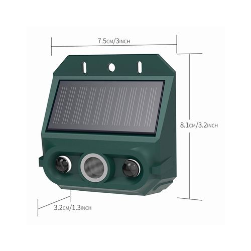 2 Pack Solar Powered Motion Sensor Alarm with 129dB Siren & Strobe Light, IP55 Waterproof 4 Modes Outdoor Security Device for Yard, Farm, Garden and Home Protection