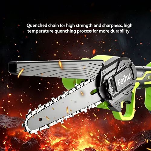21V high-power 6-inch lithium battery cordless chainsaw, ergonomic one-hand design for easy operation, ideal for tree pruning, branch trimming and firewood cutting for outdoor garden work, free shipping and cash on delivery.