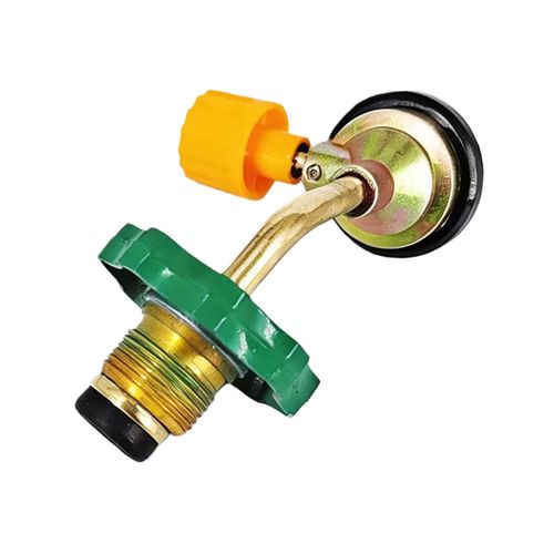 Sturdy zinc alloy & copper cylinder refill adapter built with pressure release valve, safe and reliable for gas transfer work, free shipping and cash on delivery.