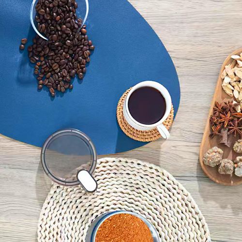 Blue electric grinder with simple one-button control. It can efficiently grind coffee beans, spices, dry herbs and nuts, compact and practical for home use, free shipping and cash on delivery.
