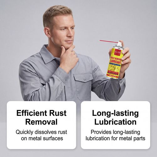Multi-functional anti-rust spray acts as lubricant and rust dissolver. Fast-acting formula penetrates and removes rust, ideal for vehicles, tools, chains, bolts and hinges, free shipping and cash on delivery.