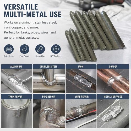 Low melting point welding rods work without flux. Universal for aluminum, stainless steel, iron and copper, easy to use for various soldering jobs, free shipping and cash on delivery.