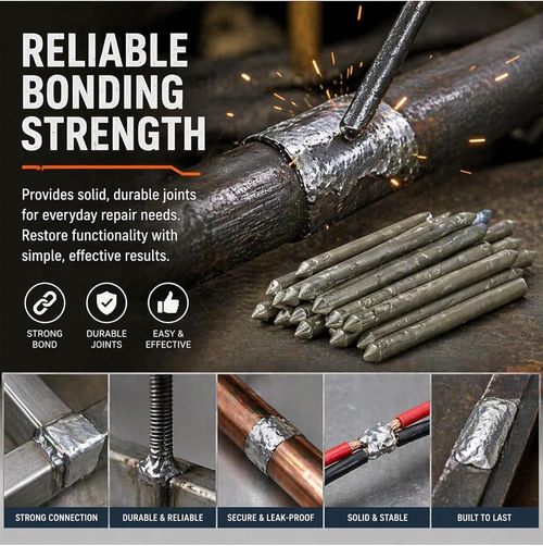 Low melting point welding rods work without flux. Universal for aluminum, stainless steel, iron and copper, easy to use for various soldering jobs, free shipping and cash on delivery.