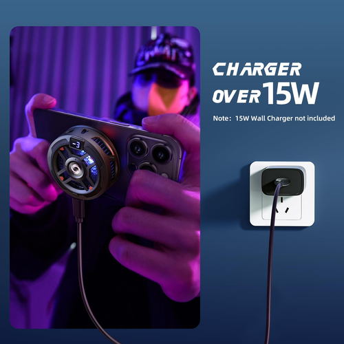 Magnetic Phone Cooler Gaming Cooling Fan with Dual Mode and Temperature Display, Semiconductor Mobile Phone Radiator for iPhone MagSafe Series, Android Phones, iPad and Tablets, COD Free Shipping, Pay on Delivery