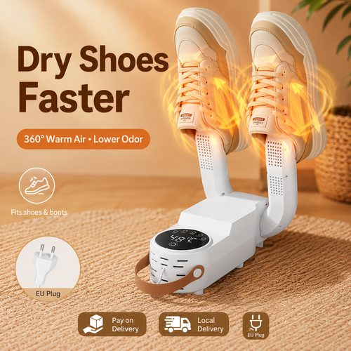 Electric Boot Dryer Shoe Dryer with 360 Hot Air Circulation, Foldable Shoe Warmer Dryer, Touch Control Timer for Wet Shoes, Boots, Socks and Gloves, EU Plug, COD Free Shipping, Pay on Delivery