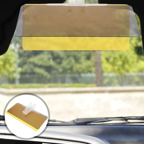 Dual-use polarized sun visor shield for day and night driving, effective anti-glare and sun protection, optimized visibility and eye protection, universal fit for cars and trucks, free shipping and cash on delivery