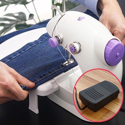 D&D-202 fully automatic electric sewing machine features compact size, built-in light and foot pedal control. Portable and easy to operate, ideal for daily household sewing work, free shipping and cash on delivery.