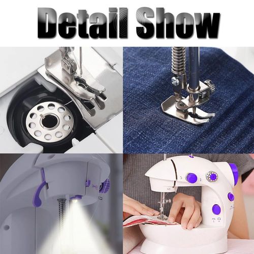 D&D-202 fully automatic electric sewing machine features compact size, built-in light and foot pedal control. Portable and easy to operate, ideal for daily household sewing work, free shipping and cash on delivery.